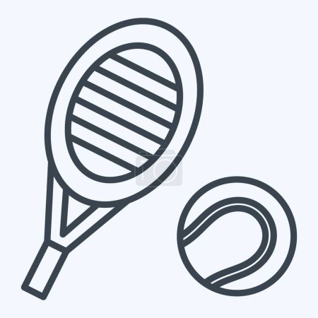 Icon String. im Zusammenhang mit Tennis Sports Symbol. Linienstil. einfache Design-Illustration