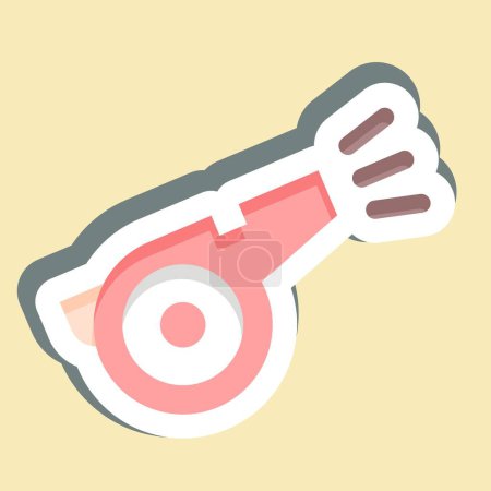 Illustration for Sticker Whistle. related to Tennis Sports symbol. simple design illustration - Royalty Free Image