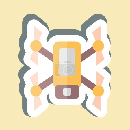 Sticker Scouting Drone. related to Drone symbol. simple design illustration