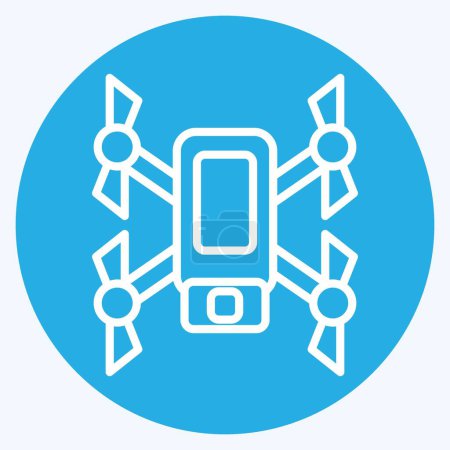 Icono Scouting Drone. relacionado con el símbolo Drone. ojos azules estilo. ilustración de diseño simple