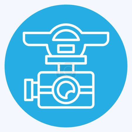 Symboldrohnen-Kamera. im Zusammenhang mit dem Drohnen-Symbol. Blaue Augen. einfache Design-Illustration