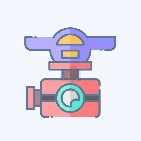 Icône Drone Camera. lié au symbole Drone. style doodle. illustration de conception simple