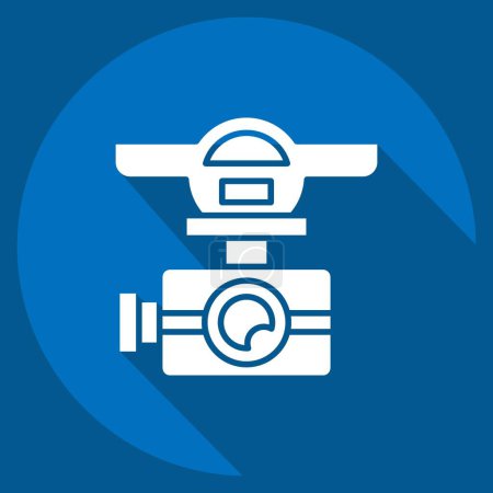 Icon Drone Camera. related to Drone symbol. long shadow style. simple design illustration