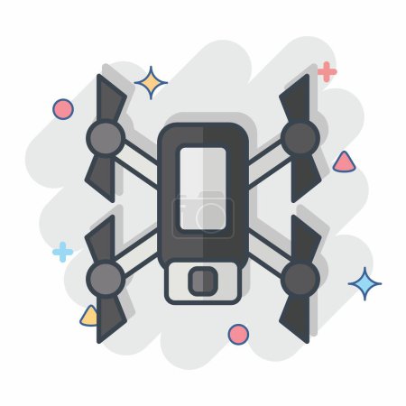 Icon Scouting Drone. related to Drone symbol. comic style. simple design illustration