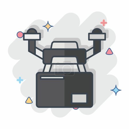 Ilustración de Icon Drone Logistics. relacionado con el símbolo Drone. estilo cómico. ilustración de diseño simple - Imagen libre de derechos