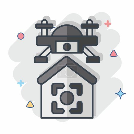 Icon Drone Location. related to Drone symbol. comic style. simple design illustration