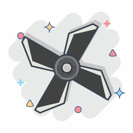 Icon Drone Blades. related to Drone symbol. comic style. simple design illustration