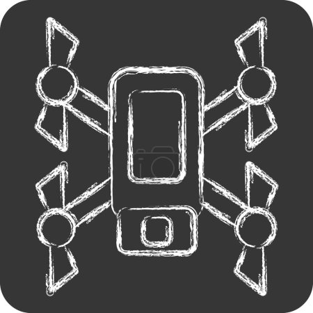 Illustration for Icon Scouting Drone. related to Drone symbol. chalk Style. simple design illustration - Royalty Free Image