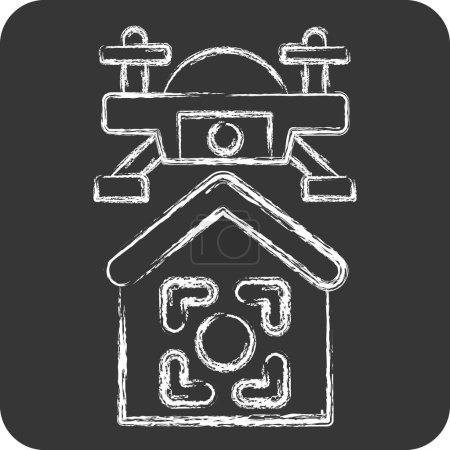 Icon Drone Location. related to Drone symbol. chalk Style. simple design illustration
