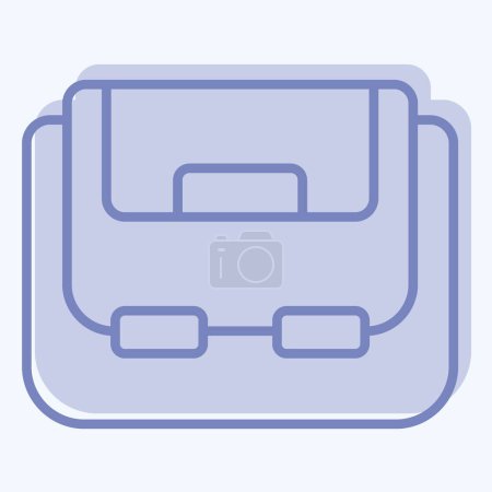 Icon Umhängetasche vorhanden. im Zusammenhang mit dem Drohnen-Symbol. Zwei-Ton-Stil. einfache Design-Illustration