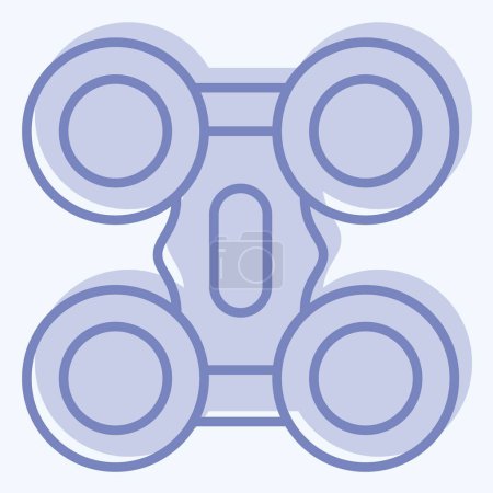 Symbolbild Quad Copter. im Zusammenhang mit dem Drohnen-Symbol. Zwei-Ton-Stil. einfache Design-Illustration