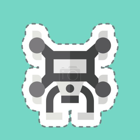 Sticker line cut Drone. related to Drone symbol. simple design illustration