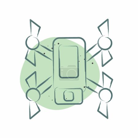 Icono Scouting Drone. relacionado con el símbolo Drone. Color Spot Style. ilustración de diseño simple