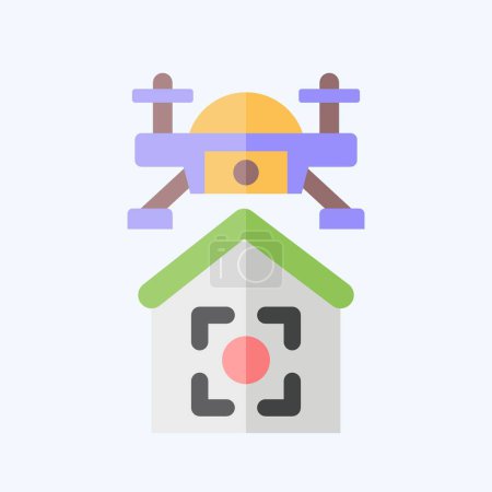 Icon Drone Location. related to Drone symbol. flat style. simple design illustration