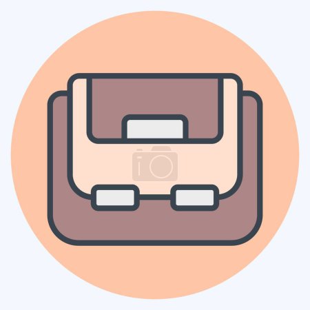 Icon Umhängetasche vorhanden. im Zusammenhang mit dem Drohnen-Symbol. Farbe Mate-Stil. einfache Design-Illustration