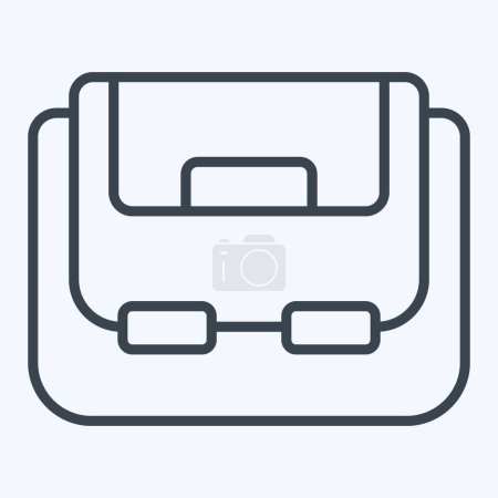 Icon Umhängetasche vorhanden. im Zusammenhang mit dem Drohnen-Symbol. Linienstil. einfache Design-Illustration
