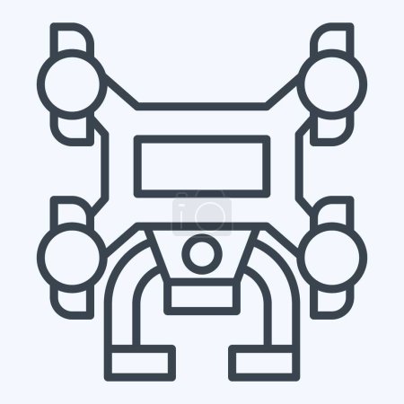 Symboldrohne. im Zusammenhang mit dem Drohnen-Symbol. Linienstil. einfache Design-Illustration