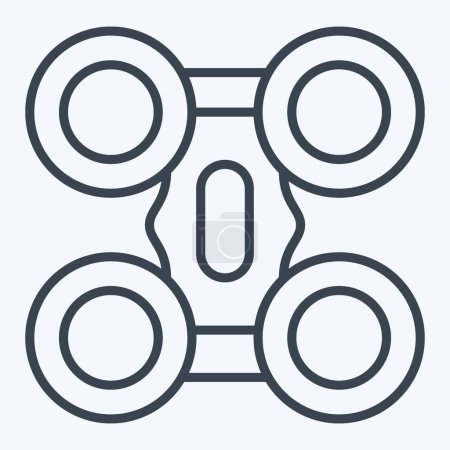Icon Quad Copter. related to Drone symbol. line style. simple design illustration