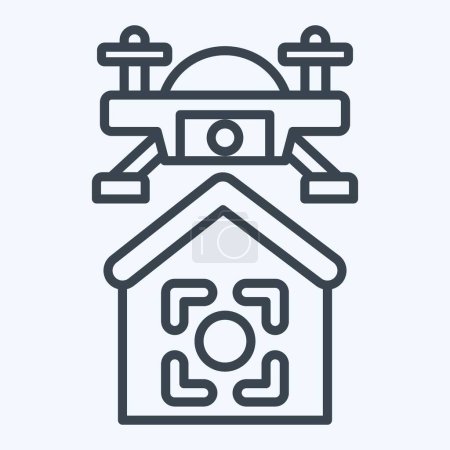 Icon Drone Location. related to Drone symbol. line style. simple design illustration