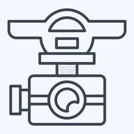 Icône Drone Camera. lié au symbole Drone. style ligne. illustration de conception simple