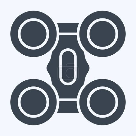 Symbolbild Quad Copter. im Zusammenhang mit dem Drohnen-Symbol. Glyphen-Stil. einfache Design-Illustration