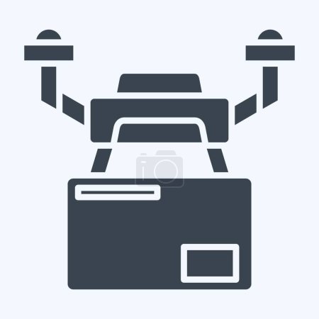 Ilustración de Icon Drone Logistics. relacionado con el símbolo Drone. estilo glifo. ilustración de diseño simple - Imagen libre de derechos