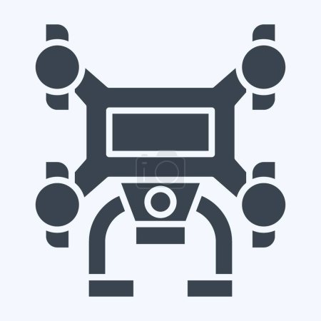 Symboldrohne. im Zusammenhang mit dem Drohnen-Symbol. Glyphen-Stil. einfache Design-Illustration