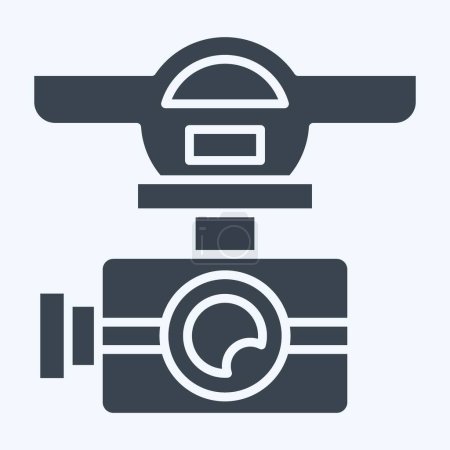 Illustration for Icon Drone Camera. related to Drone symbol. glyph style. simple design illustration - Royalty Free Image