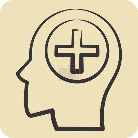 Icon Psychiatry. related to Medical Specialties symbol. hand drawn style. simple design illustration