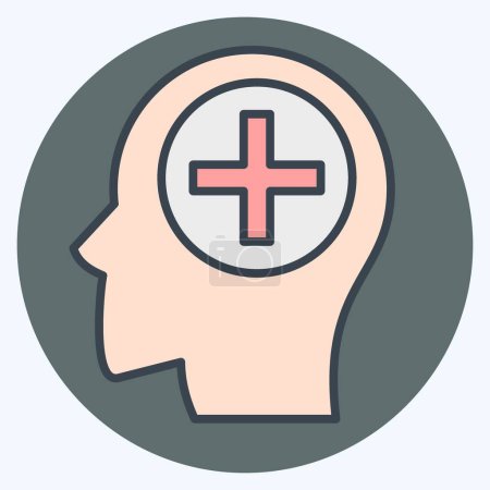 Icon Psychiatry. related to Medical Specialties symbol. color mate style. simple design illustration