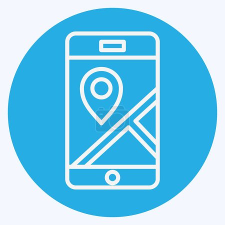 Icono Mobile Gps. relacionado con el símbolo de navegación. ojos azules estilo. ilustración de diseño simple