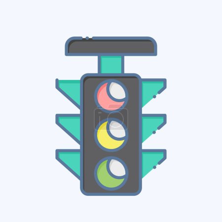 Icon Traffic Light. related to Navigation symbol. comic style. simple design illustration
