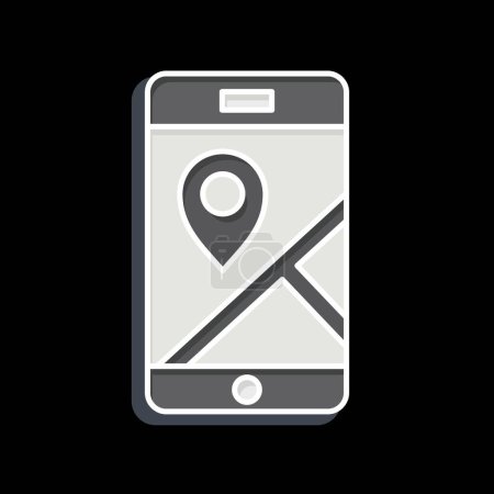 Icône Gps mobiles. lié au symbole de navigation. style brillant. illustration de conception simple
