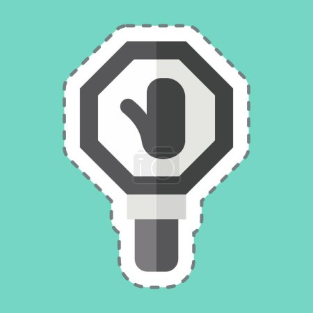 Sticker line cut Stop. related to Navigation symbol. simple design illustration