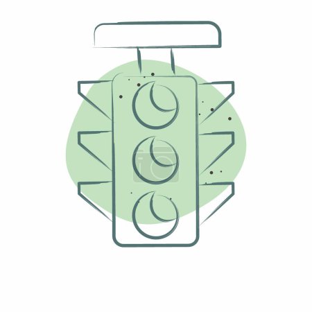 Icon Traffic Light. related to Navigation symbol. Color Spot Style. simple design illustration