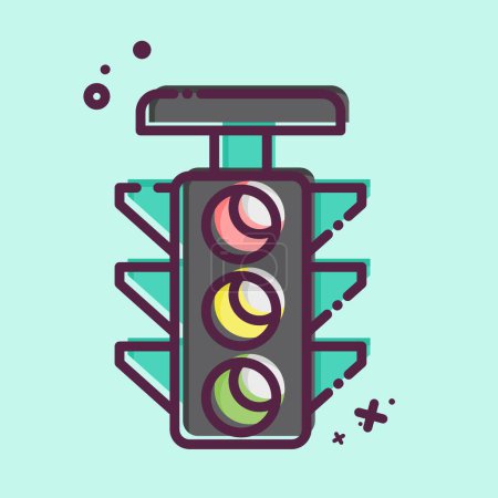 Icon Traffic Light. related to Navigation symbol. MBE style. simple design illustration