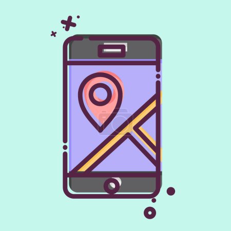 Icon Mobile Gps. related to Navigation symbol. MBE style. simple design illustration