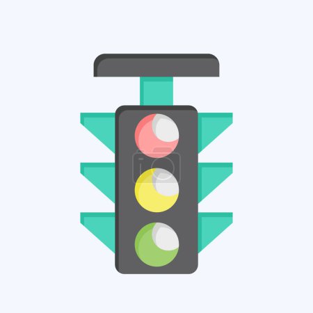 Icon Traffic Light. related to Navigation symbol. flat style. simple design illustration