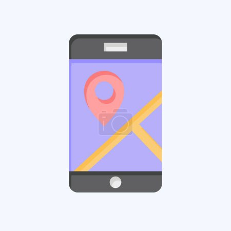 Icon Mobile Gps. related to Navigation symbol. flat style. simple design illustration
