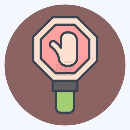 Icon Stop. im Zusammenhang mit Navigationssymbol. Farbe Mate-Stil. einfache Design-Illustration