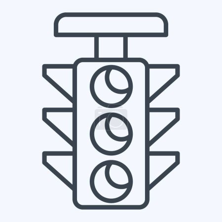 Icon Traffic Light. related to Navigation symbol. line style. simple design illustration