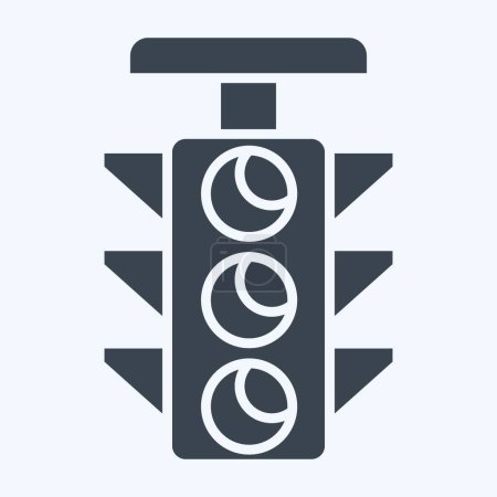 Symbolampel. im Zusammenhang mit Navigationssymbol. Glyphen-Stil. einfache Design-Illustration