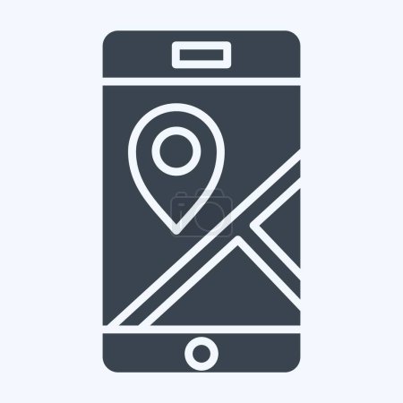 Icon Mobile Gps. related to Navigation symbol. glyph style. simple design illustration
