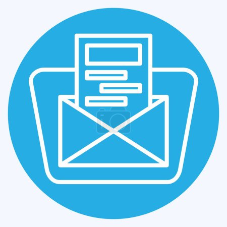 Icône Email. lié au symbole Service hôtelier. style yeux bleus. illustration de conception simple