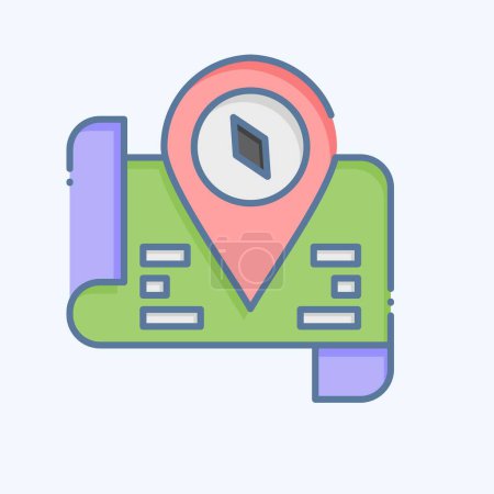Icon Tourist Map. related to Hotel Service symbol. doodle style. simple design illustration