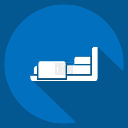 Icon Bedroom. related to Hotel Service symbol. long shadow style. simple design illustration