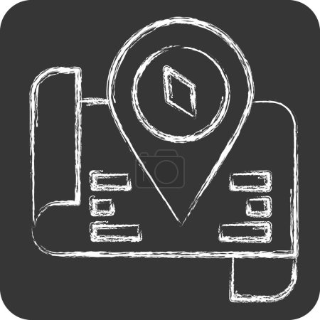 Icon Tourist Map. related to Hotel Service symbol. chalk Style. simple design illustration
