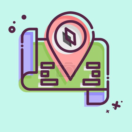 Icon Tourist Map. related to Hotel Service symbol. MBE style. simple design illustration