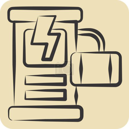 Illustration for Icon Mobile Charging Station. related to Hotel Service symbol. hand drawn style. simple design illustration - Royalty Free Image