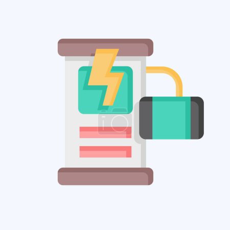 Illustration for Icon Mobile Charging Station. related to Hotel Service symbol. flat style. simple design illustration - Royalty Free Image